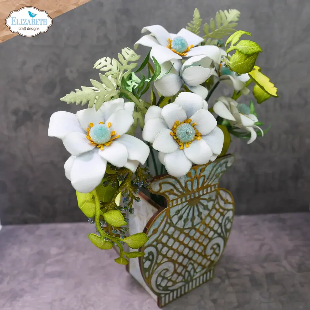 ELIZABETH CRAFT DESIGNS ELIZABETH CRAFT DESIGNS PAPER FLOWERS BY ANGELICA TURNER FLORAL VASE