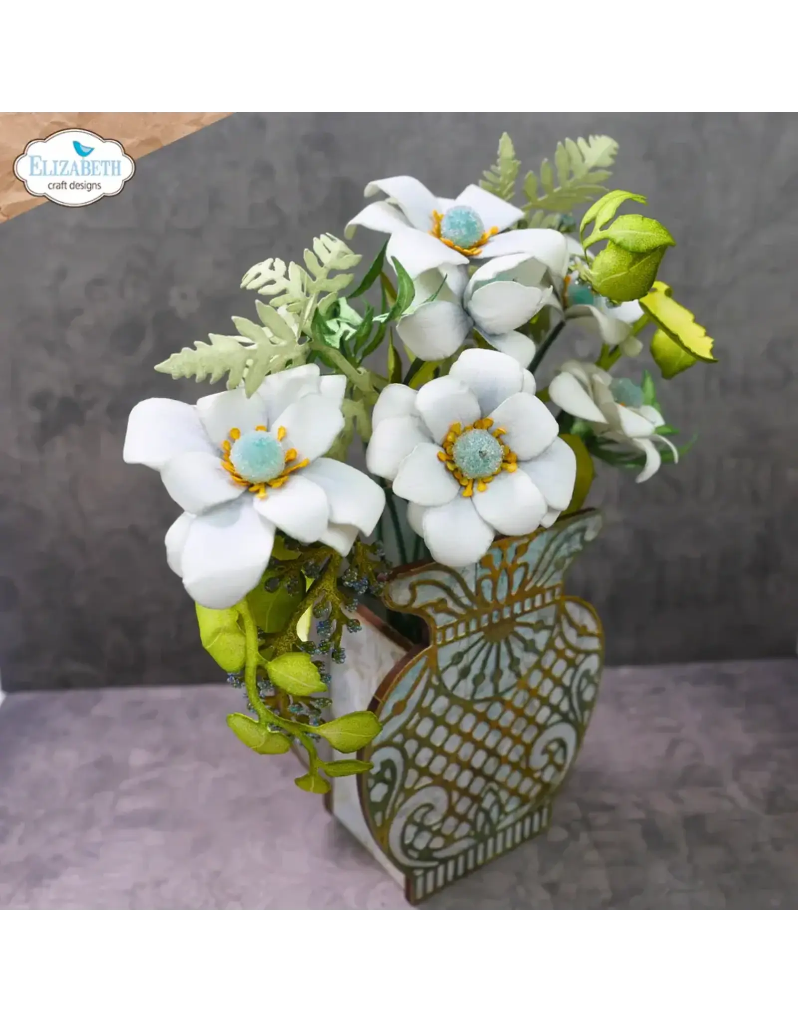 ELIZABETH CRAFT DESIGNS ELIZABETH CRAFT DESIGNS PAPER FLOWERS BY ANGELICA TURNER FLORAL VASE