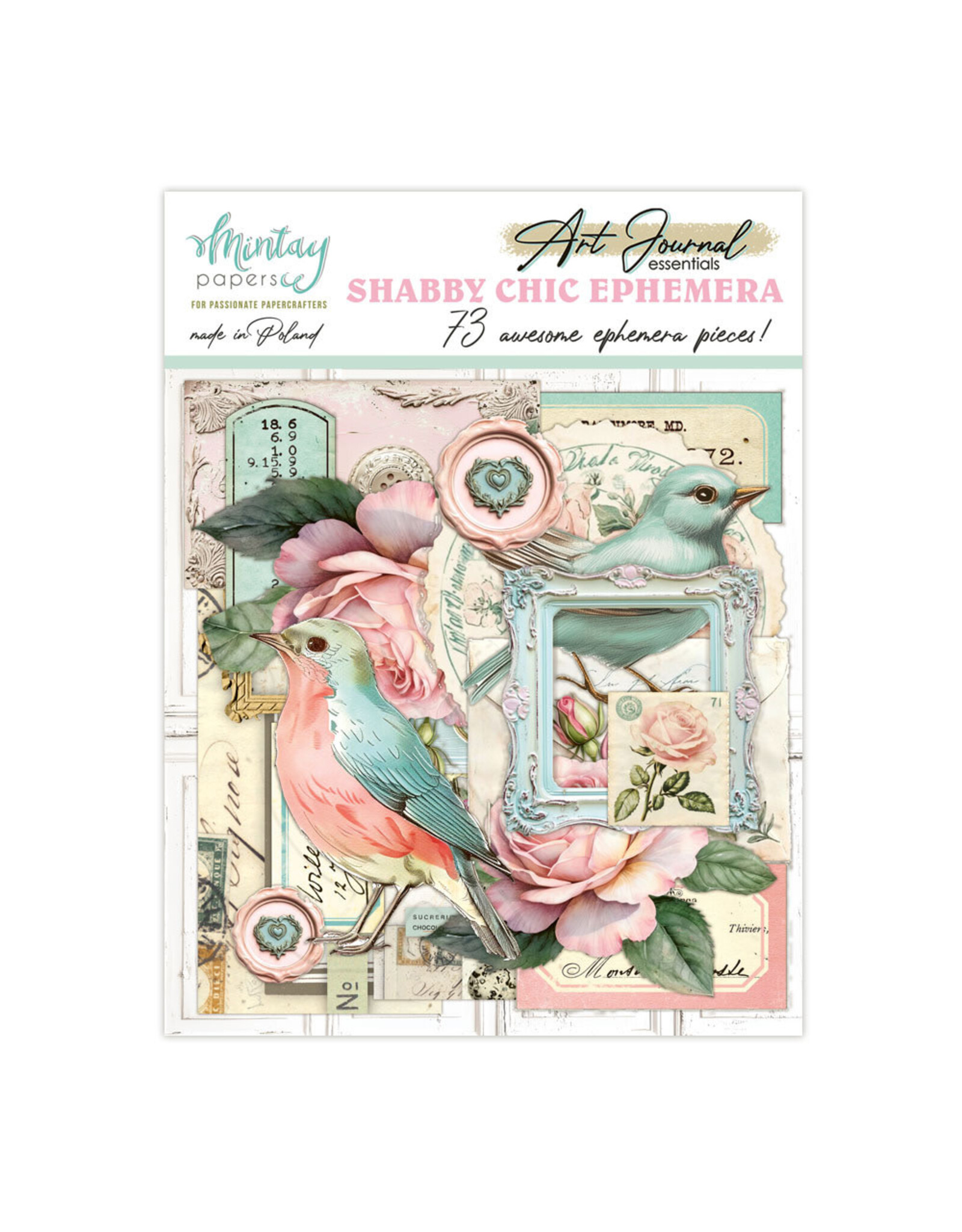 MINTAY MINTAY ART JOURNAL SHABBY CHIC PAPER DIE-CUTS 73/PK