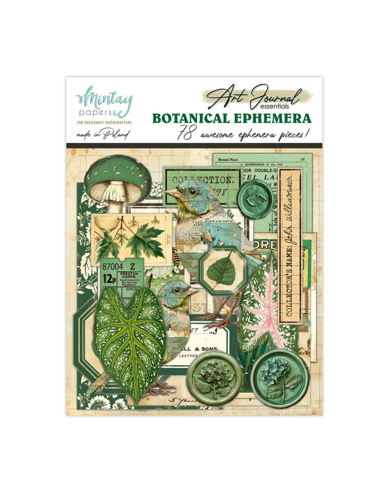 MINTAY MINTAY ART JOURNAL BOTANICAL PAPER DIE-CUTS 78/PK