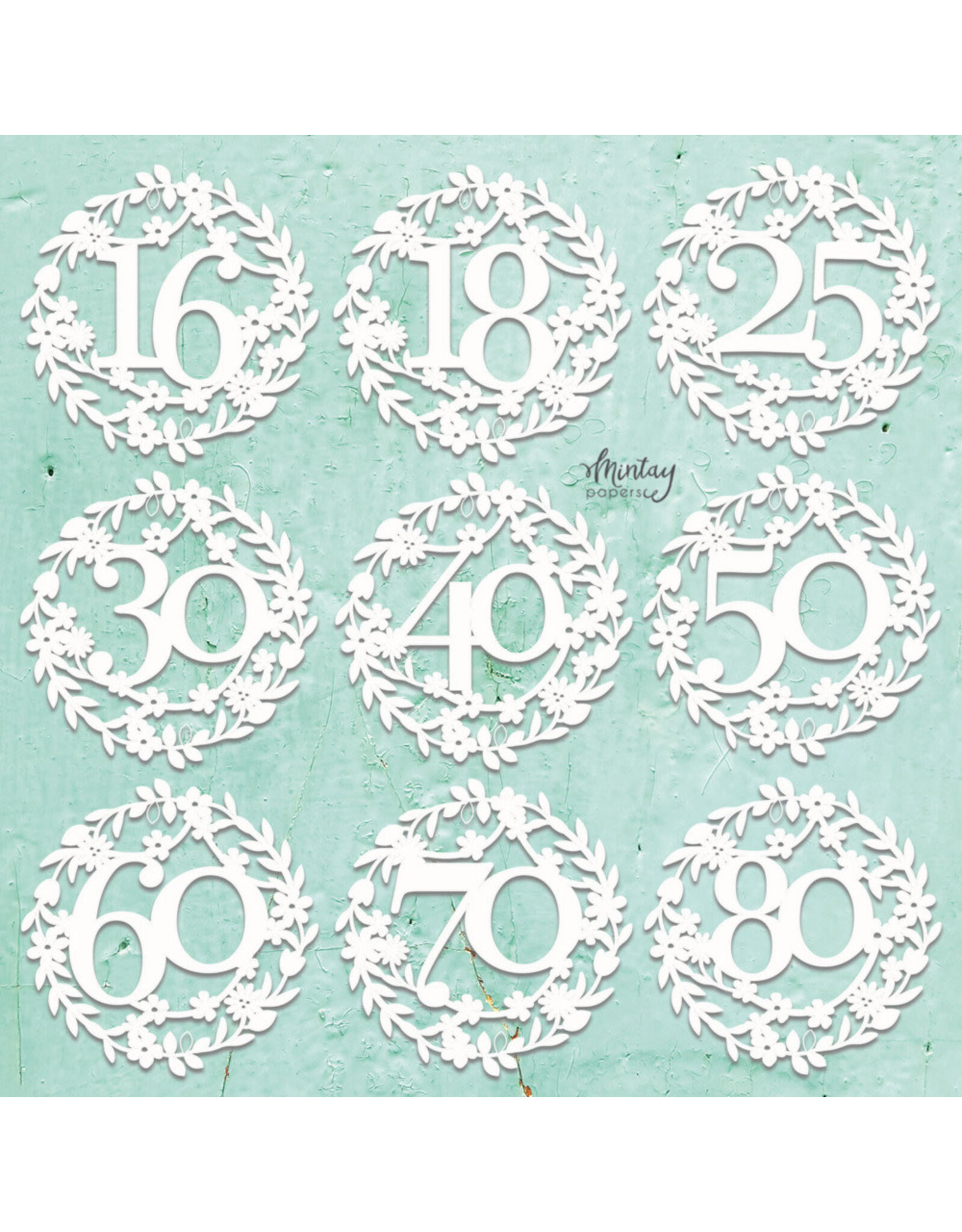 MINTAY MINTAY CHIPPIES - JUBILEE NUMBERS 12x12 CHIPBOARD