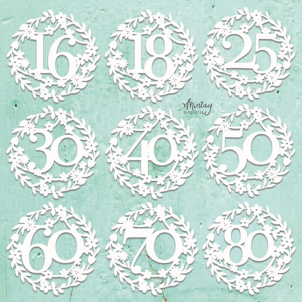 MINTAY MINTAY CHIPPIES - JUBILEE NUMBERS 12x12 CHIPBOARD