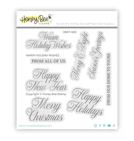 HONEY BEE HONEY BEE STAMPS WARM HOLIDAY WISHES CLEAR STAMP SET