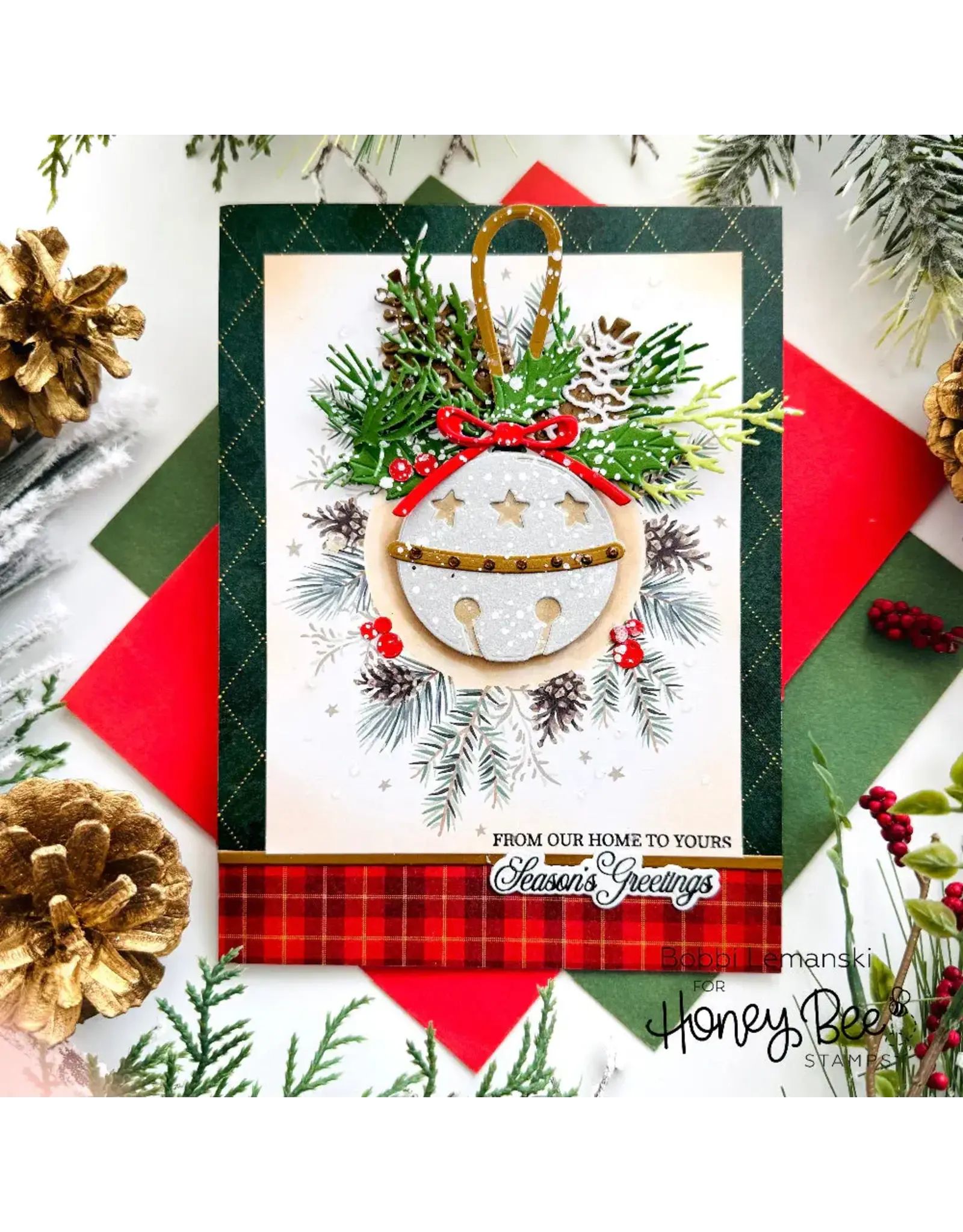 HONEY BEE HONEY BEE STAMPS WARM HOLIDAY WISHES CLEAR STAMP SET