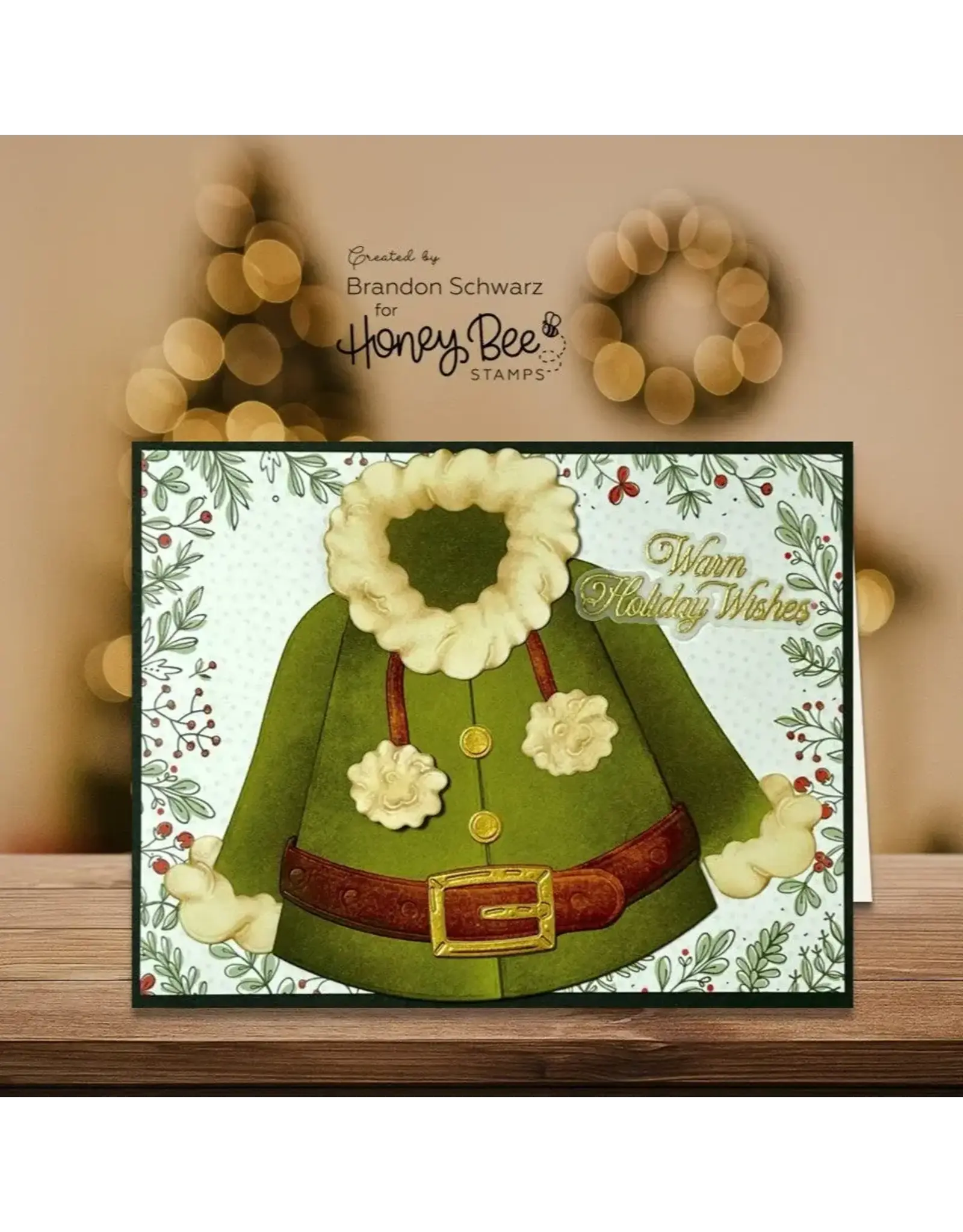 HONEY BEE HONEY BEE STAMPS WARM HOLIDAY WISHES CLEAR STAMP SET