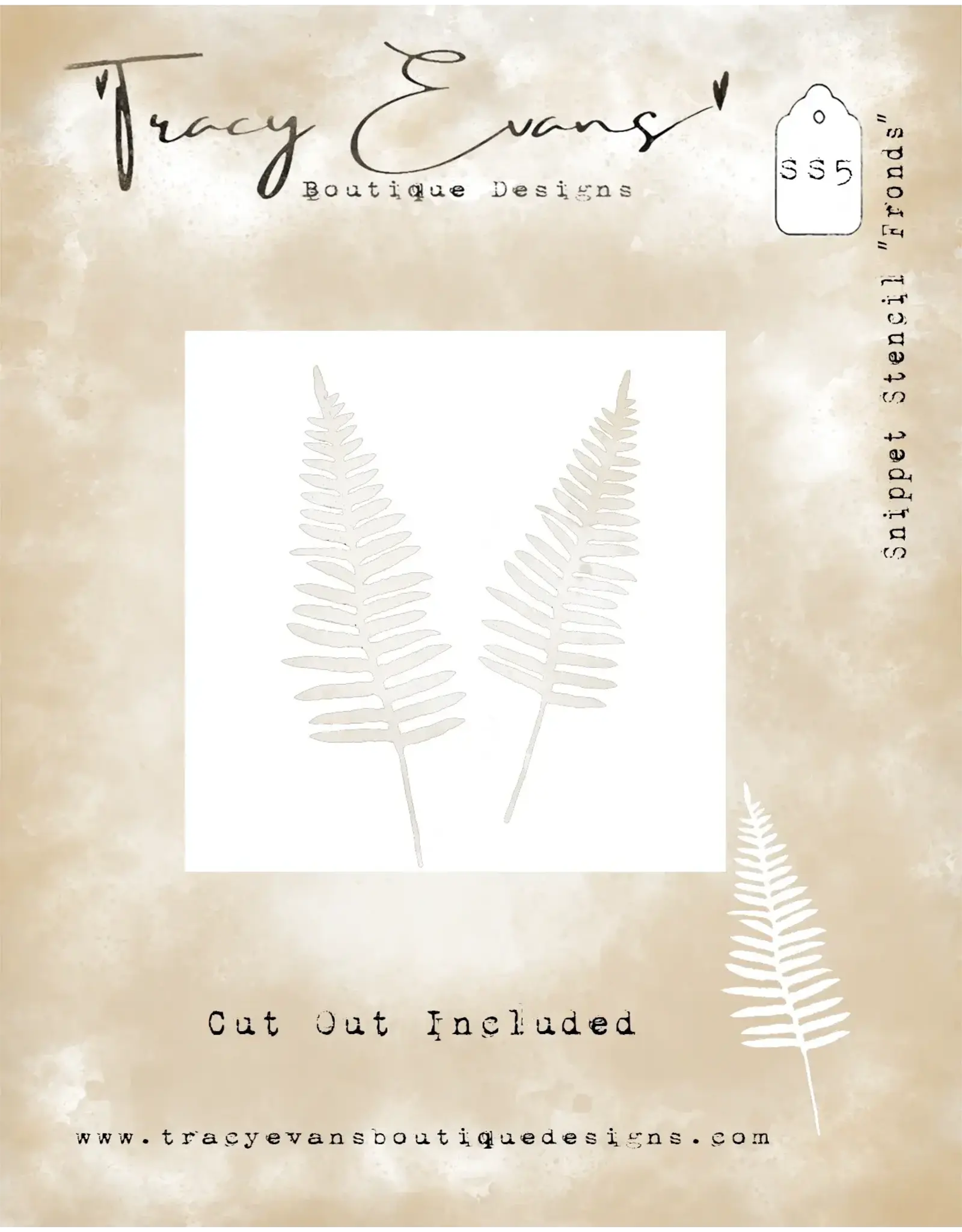 TRACY EVANS TRACY EVANS BOUTIQUE DESIGNS SS5 FRONDS 4x4 STENCIL