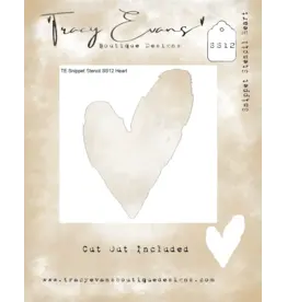 TRACY EVANS TRACY EVANS BOUTIQUE DESIGNS SS12 HEART 4x4 STENCIL