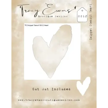TRACY EVANS TRACY EVANS BOUTIQUE DESIGNS SS12 HEART 4x4 STENCIL