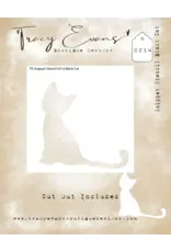 TRACY EVANS TRACY EVANS BOUTIQUE DESIGNS SS14 BLACK CAT 4x4 STENCIL