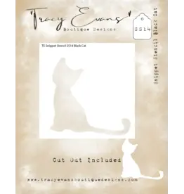 TRACY EVANS TRACY EVANS BOUTIQUE DESIGNS SS14 BLACK CAT 4x4 STENCIL