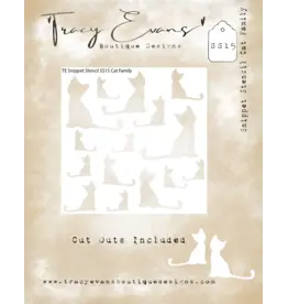 TRACY EVANS TRACY EVANS BOUTIQUE DESIGNS SS15 CAT FAMILY 4x4 STENCIL