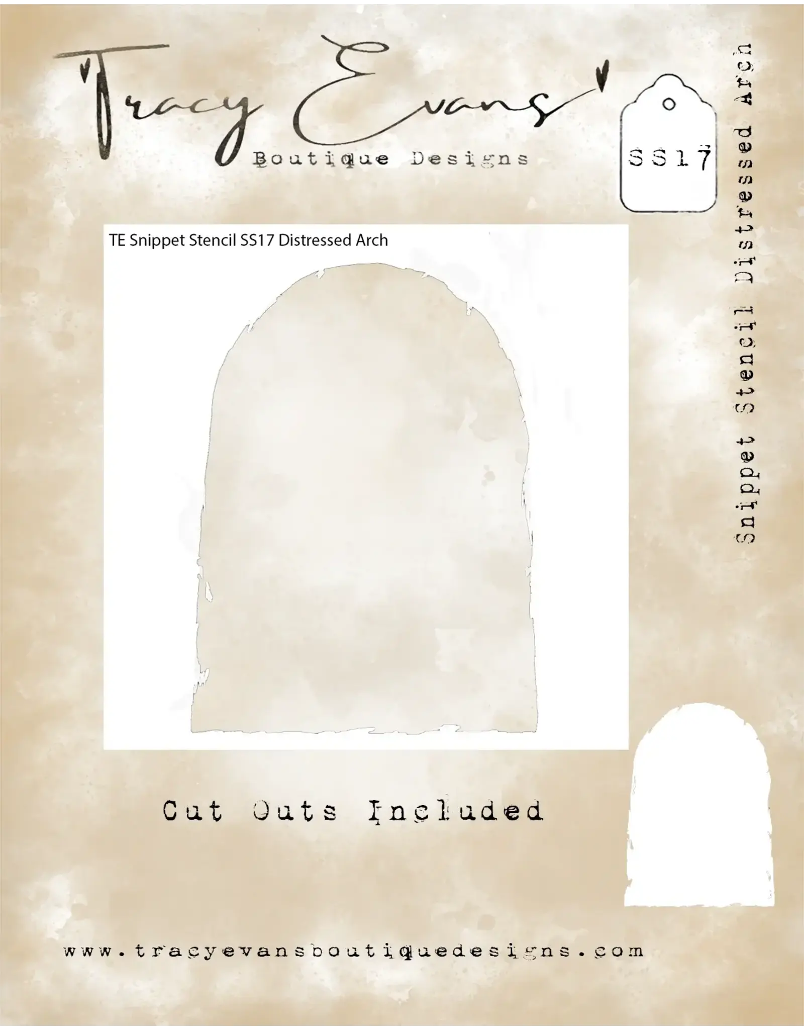 TRACY EVANS TRACY EVANS BOUTIQUE DESIGNS SS17 DISTRESSED ARCH 4x4 STENCIL