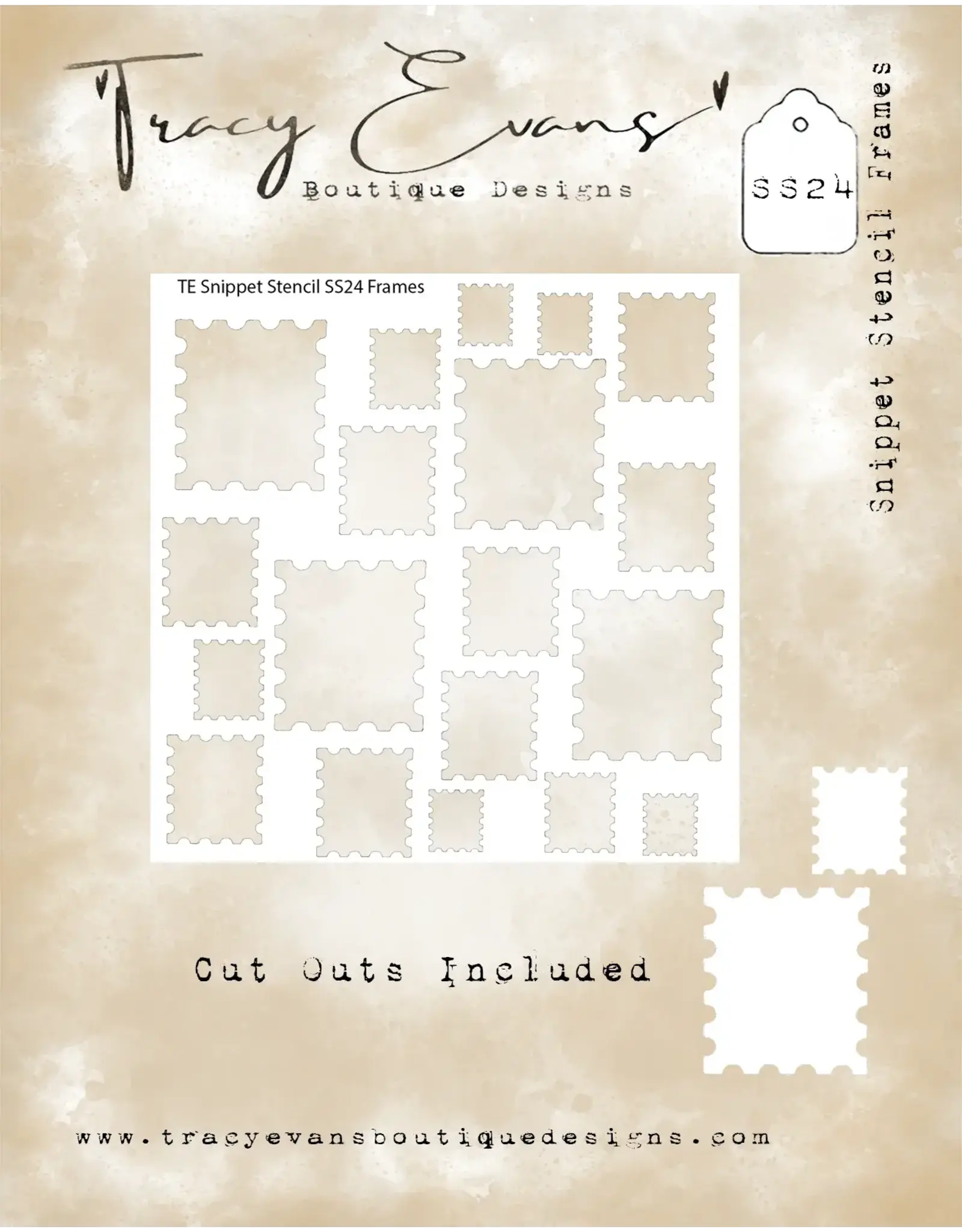 TRACY EVANS TRACY EVANS BOUTIQUE DESIGNS SS24 FRAMES 4x4 STENCIL