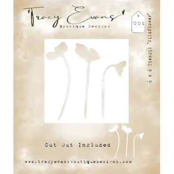 TRACY EVANS TRACY EVANS BOUTIQUE DESIGNS ST1 WILDFLOWER 6x6 STENCIL