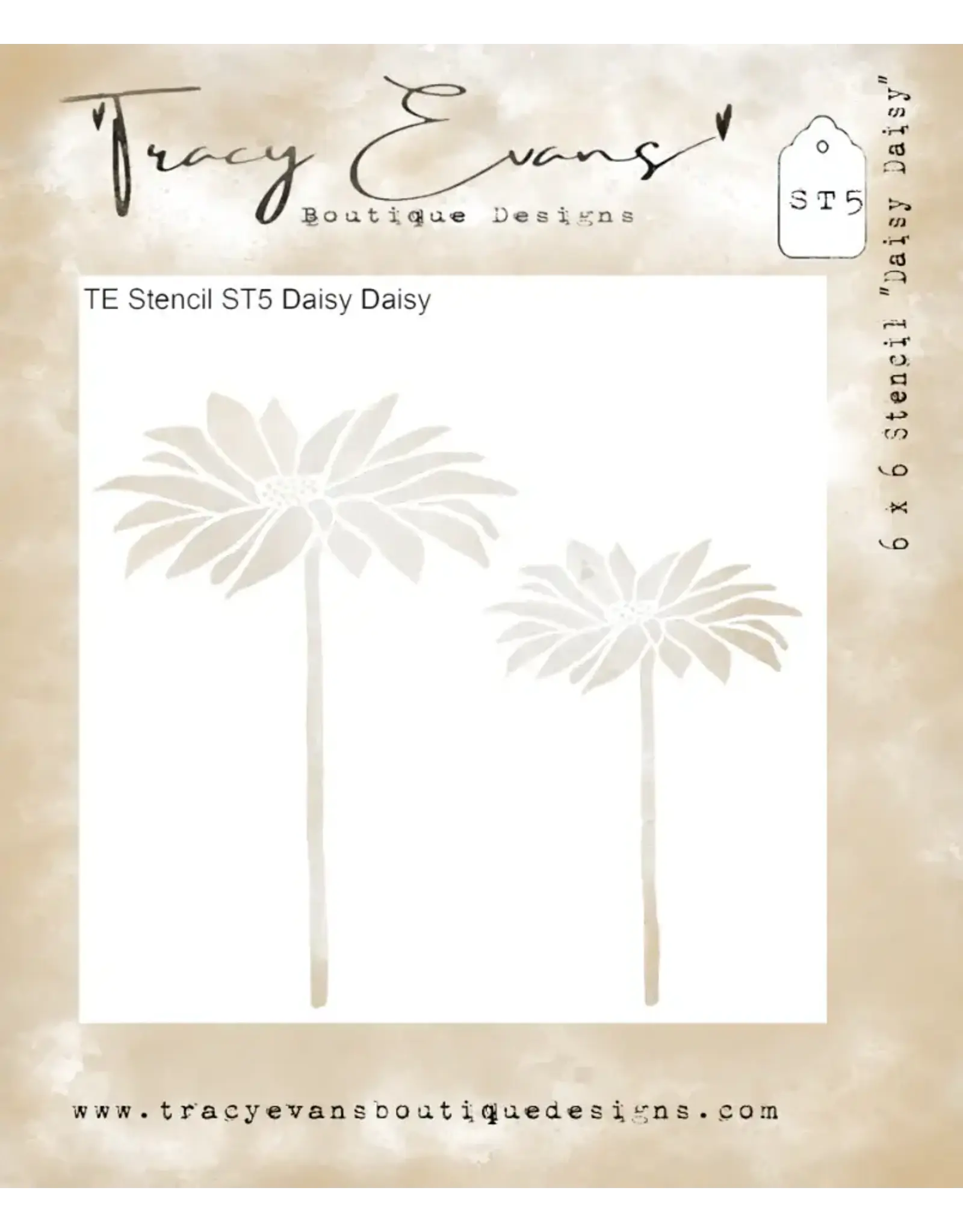 TRACY EVANS TRACY EVANS BOUTIQUE DESIGNS ST5 DAISY DAISY 6x6 STENCIL
