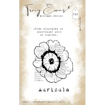 TRACY EVANS TRACY EVANS BOUTIQUE DESIGNS TE2 AURICULA A7 CLEAR STAMP SET