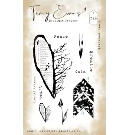 TRACY EVANS TRACY EVANS BOUTIQUE DESIGNS TE6 BRANCHED HEART A6 CLEAR STAMP SET