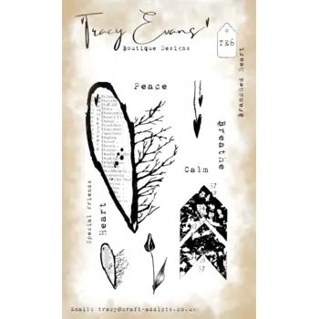TRACY EVANS TRACY EVANS BOUTIQUE DESIGNS TE6 BRANCHED HEART A6 CLEAR STAMP SET
