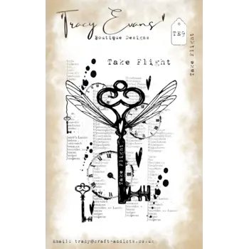 TRACY EVANS TRACY EVANS BOUTIQUE DESIGNS TE9 TAKE FLIGHT A7 CLEAR STAMP SET
