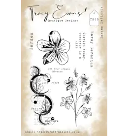 TRACY EVANS TRACY EVANS BOUTIQUE DESIGNS TE15 GARDEN DELIGHTS A6 CLEAR STAMP SET