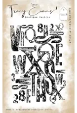TRACY EVANS TRACY EVANS BOUTIQUE DESIGNS TE16 ARTSY ALPHA/NUMBERS A7 CLEAR STAMP