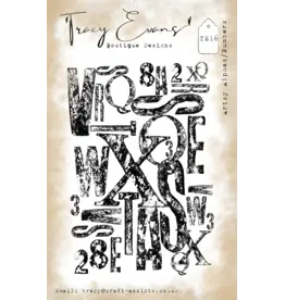 TRACY EVANS TRACY EVANS BOUTIQUE DESIGNS TE16 ARTSY ALPHA/NUMBERS A7 CLEAR STAMP