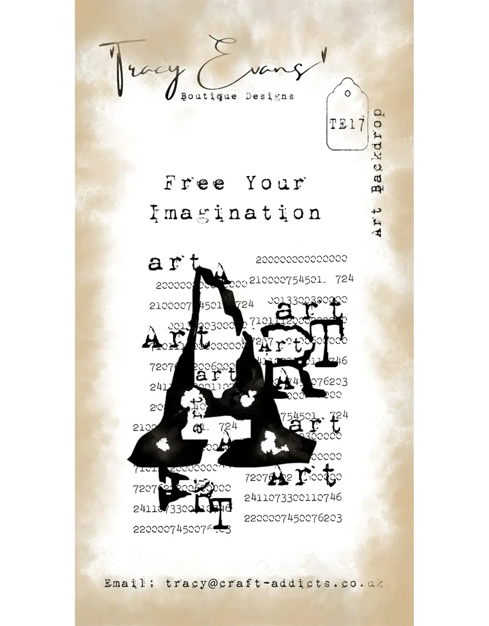 TRACY EVANS TRACY EVANS BOUTIQUE DESIGNS TE17 ART BACKDROP A8 CLEAR STAMP SET