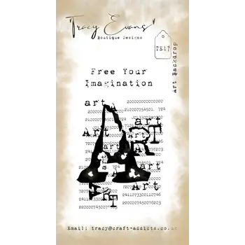 TRACY EVANS TRACY EVANS BOUTIQUE DESIGNS TE17 ART BACKDROP A8 CLEAR STAMP SET