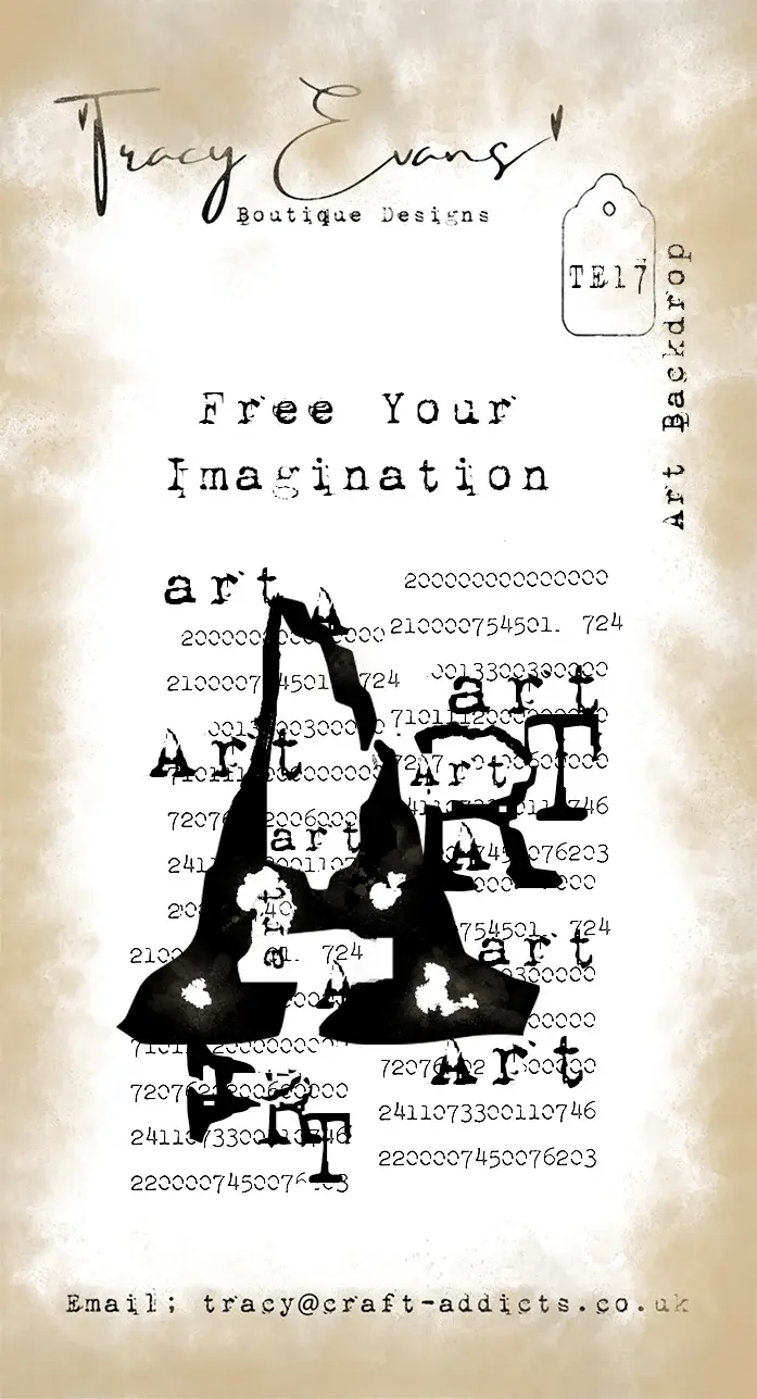TRACY EVANS TRACY EVANS BOUTIQUE DESIGNS TE17 ART BACKDROP A8 CLEAR STAMP SET