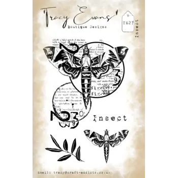 TRACY EVANS TRACY EVANS BOUTIQUE DESIGNS TE27 INSECT A7 CLEAR STAMP SET