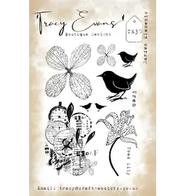 TRACY EVANS TRACY EVANS BOUTIQUE DESIGNS TE30 GARDEN ELEMENTS A5 CLEAR STAMP SET