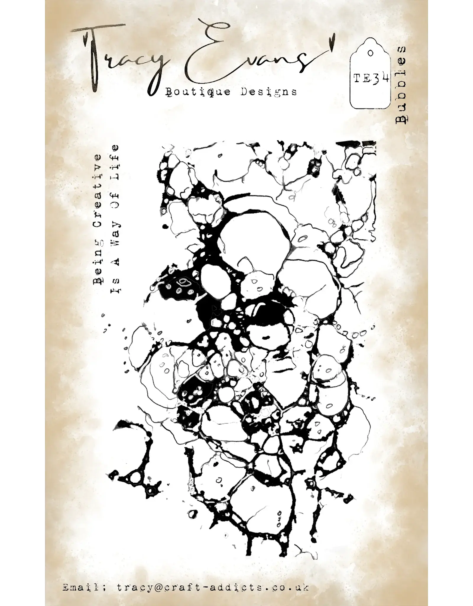 TRACY EVANS TRACY EVANS BOUTIQUE DESIGNS TE34 BUBBLES A7 CLEAR STAMP SET