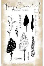 TRACY EVANS TRACY EVANS BOUTIQUE DESIGNS TE35 ABSTRACT TREES A6 CLEAR STAMP SET