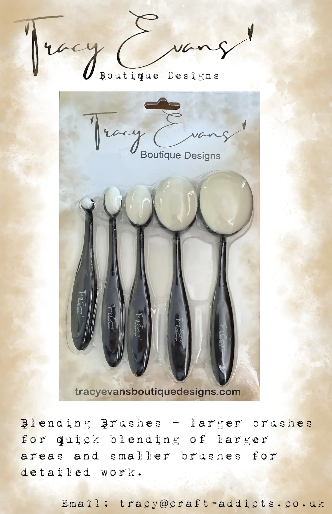 TRACY EVANS TRACY EVANS BOUTIQUE DESIGNS BLENDING BRUSHES 5/PK