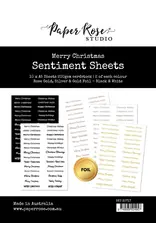 PAPER ROSE PAPER ROSE MERRY CHRISTMAS A5 SENTIMENT SHEETS