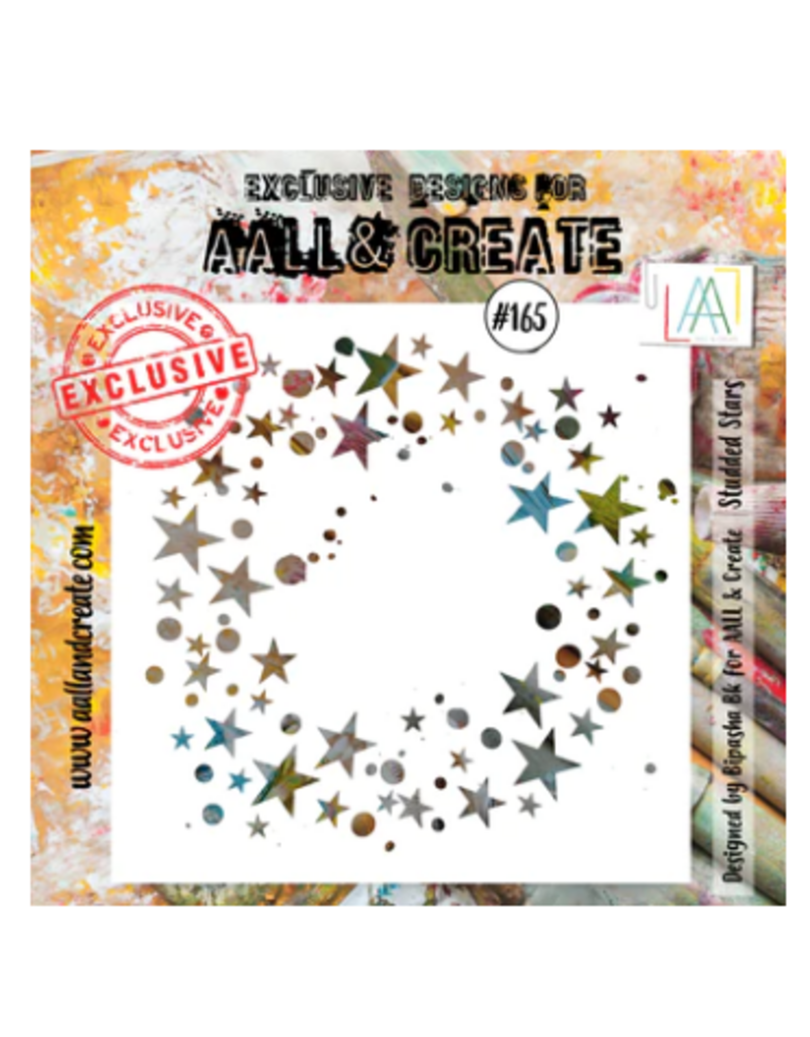 AALL & CREATE AALL & CREATE BIPASHA BK #165 STUDDED STARS 6X6 STENCIL