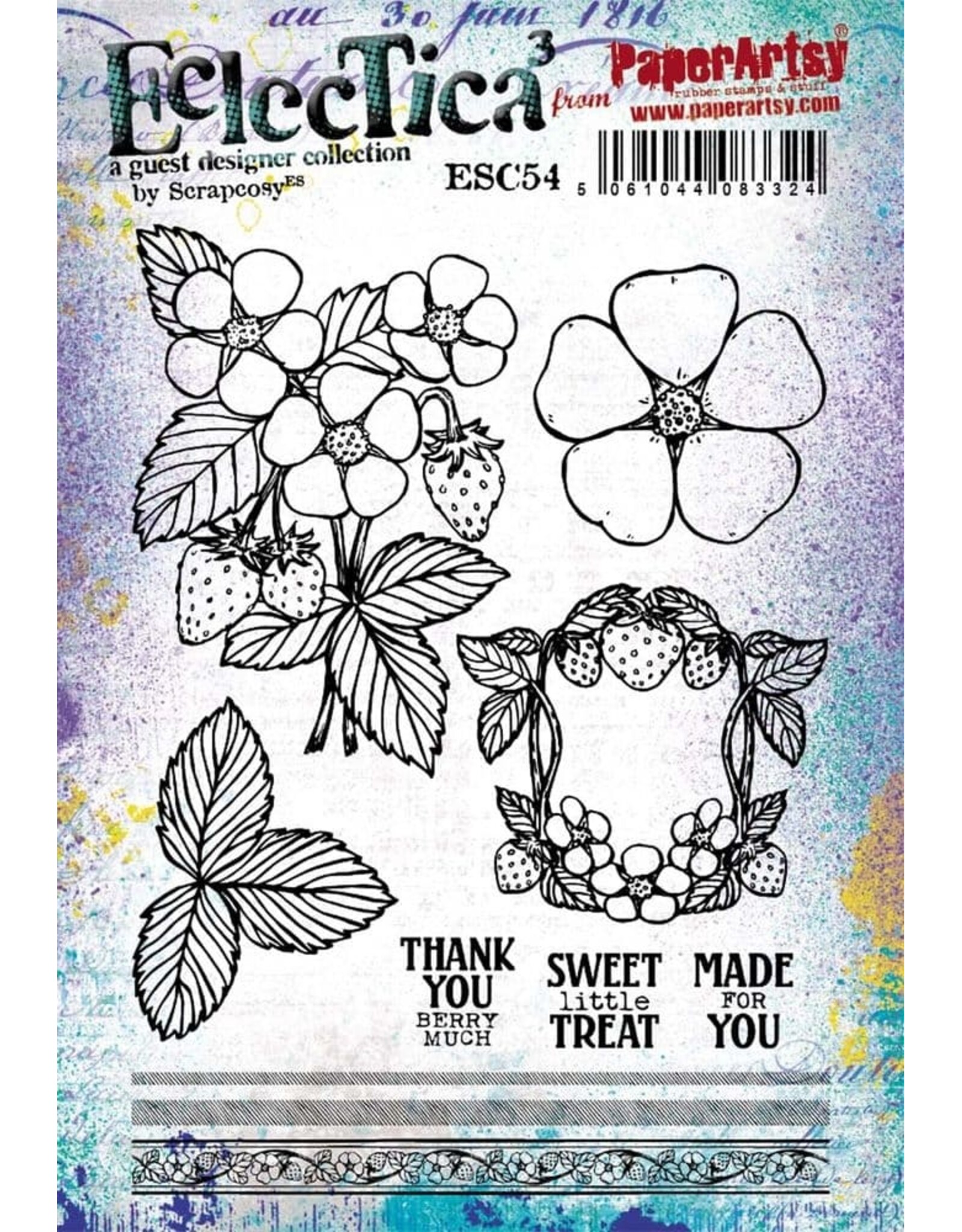 PAPER ARTSY PAPER ARTSY ECLECTICA SCRAPCOSY ESC54 CLING STAMP SET