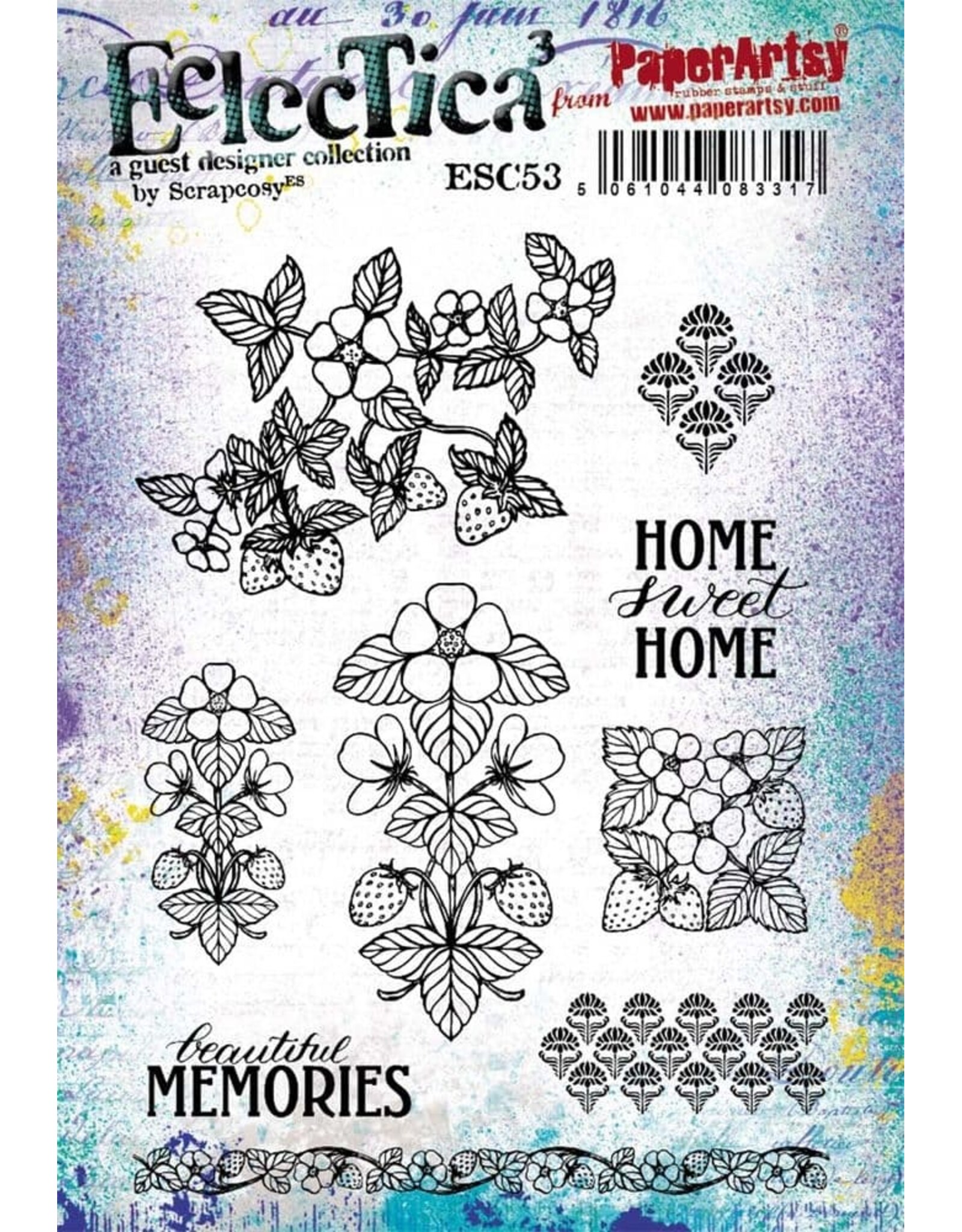 PAPER ARTSY PAPER ARTSY ECLECTICA SCRAPCOSY ESC53 CLING STAMP SET