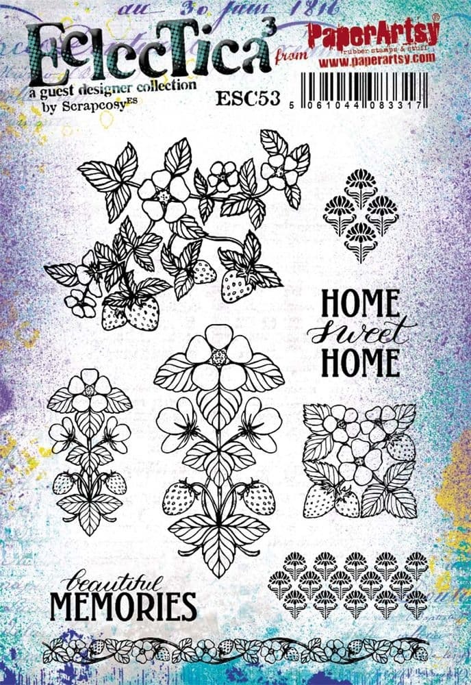 PAPER ARTSY PAPER ARTSY ECLECTICA SCRAPCOSY ESC53 CLING STAMP SET