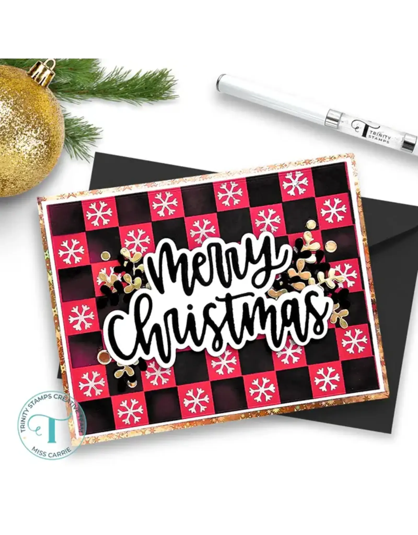 TRINITY STAMPS TRINITY STAMPS LARGE CHRISTMAS SENTIMENT DIE SET