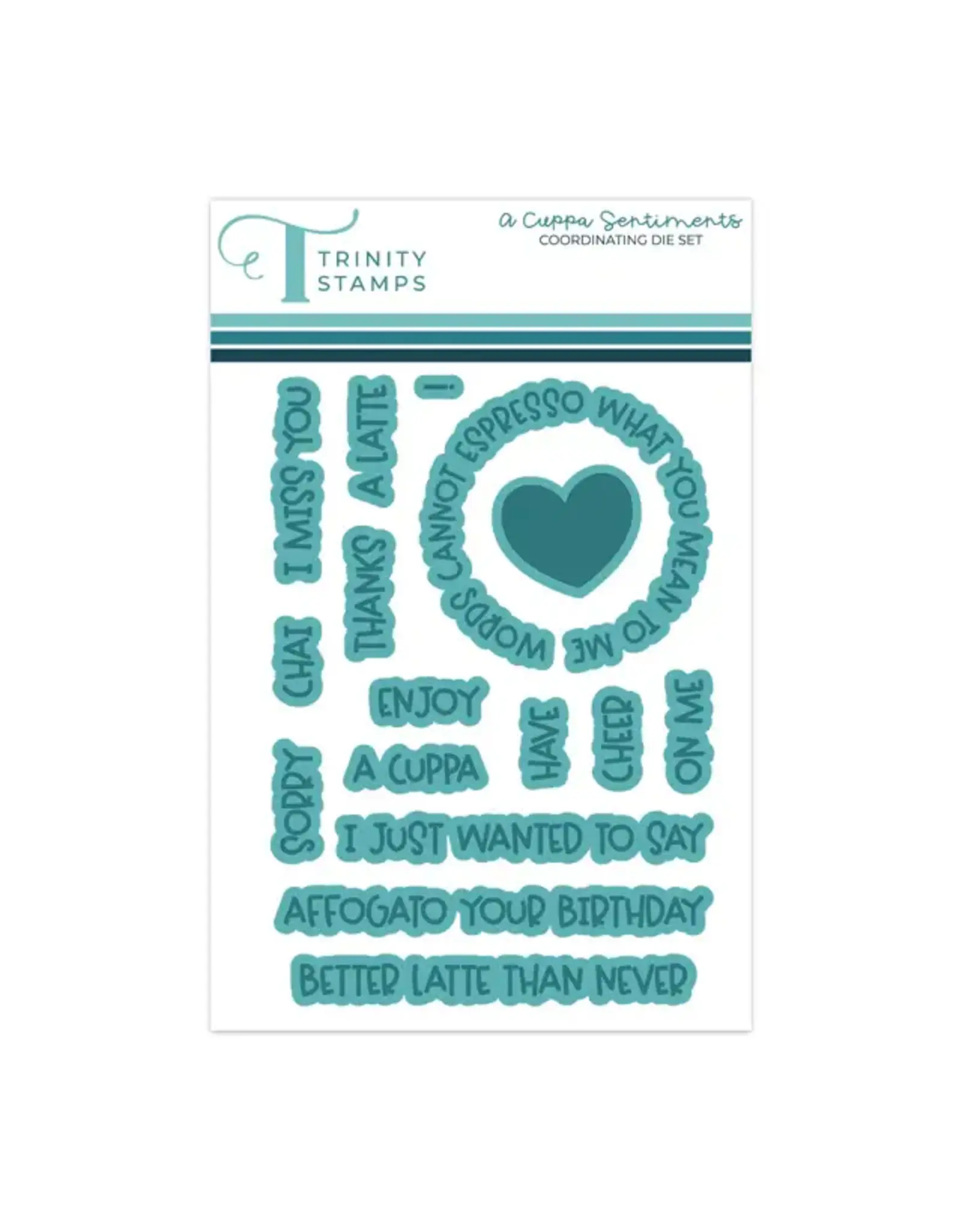 TRINITY STAMPS TRINITY STAMPS A CUPPA SENTIMENTS COORDINATING DIE SET