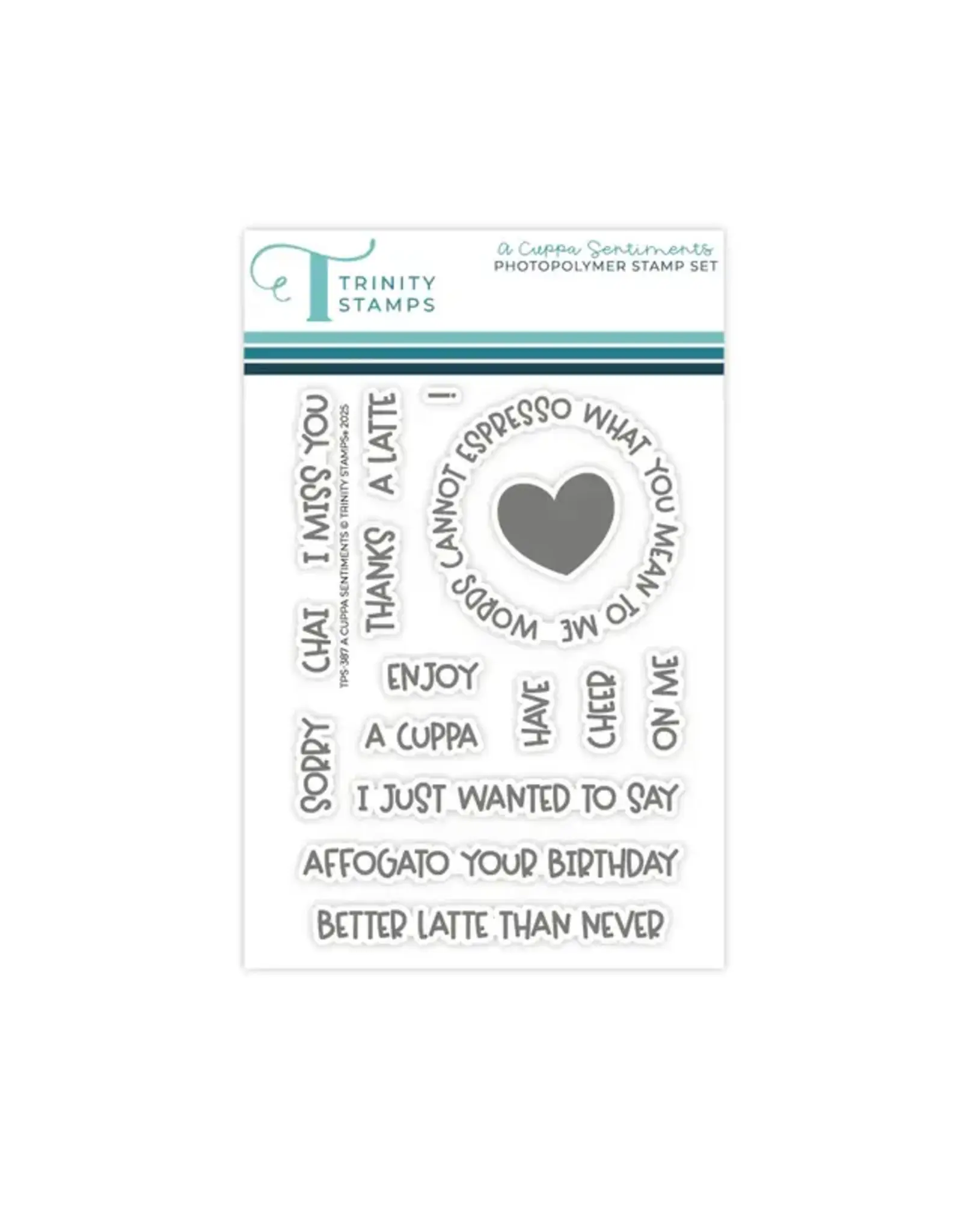 TRINITY STAMPS TRINITY STAMPS A CUPPA SENTIMENTS CLEAR STAMP SET