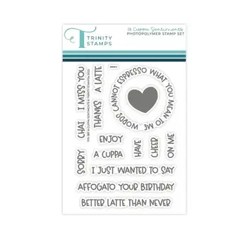 TRINITY STAMPS TRINITY STAMPS A CUPPA SENTIMENTS CLEAR STAMP SET