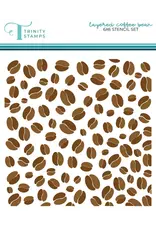 TRINITY STAMPS TRINITY STAMPS LAYERED COFFEE BEAN 6x6 LAYERING STENCIL SET