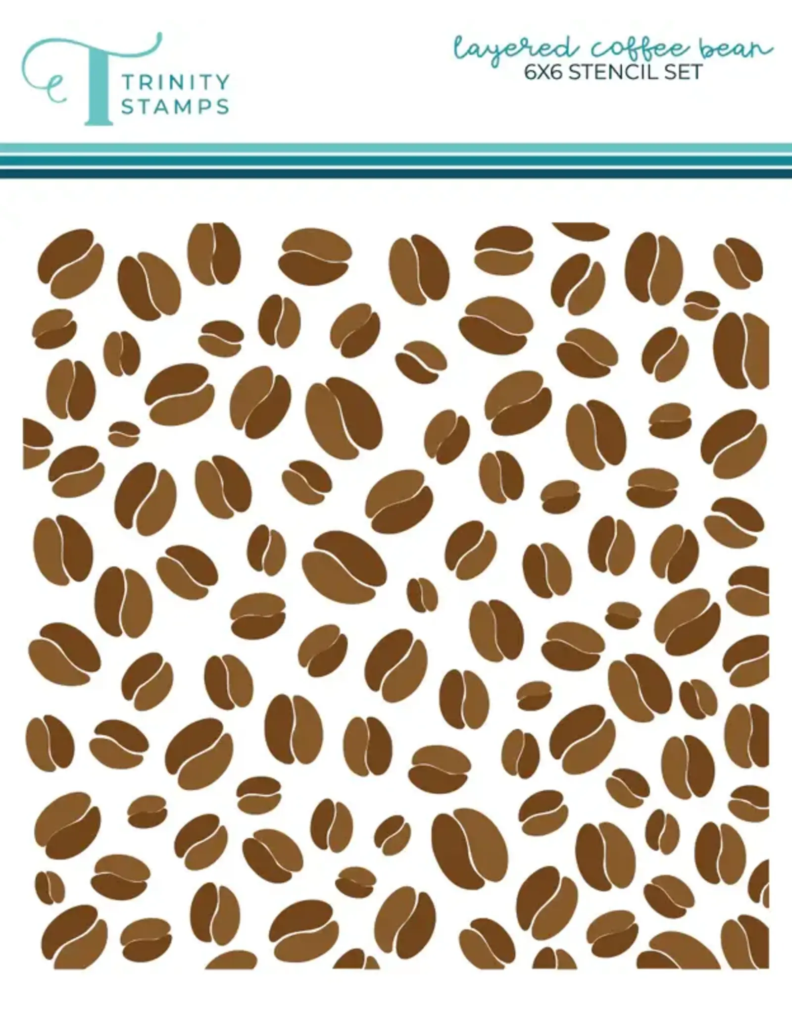 TRINITY STAMPS TRINITY STAMPS LAYERED COFFEE BEAN 6x6 LAYERING STENCIL SET