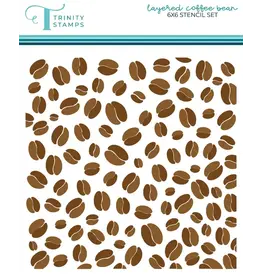 TRINITY STAMPS TRINITY STAMPS LAYERED COFFEE BEAN 6x6 LAYERING STENCIL SET