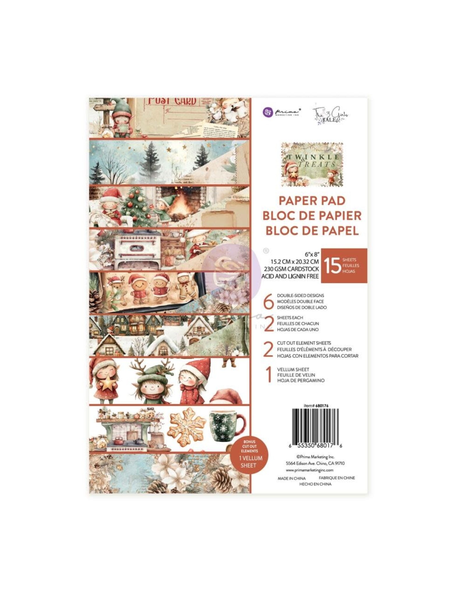 PRIMA PRIMA TWINKLE & TREATS PAPER PAD 6x8 15 SHEETS