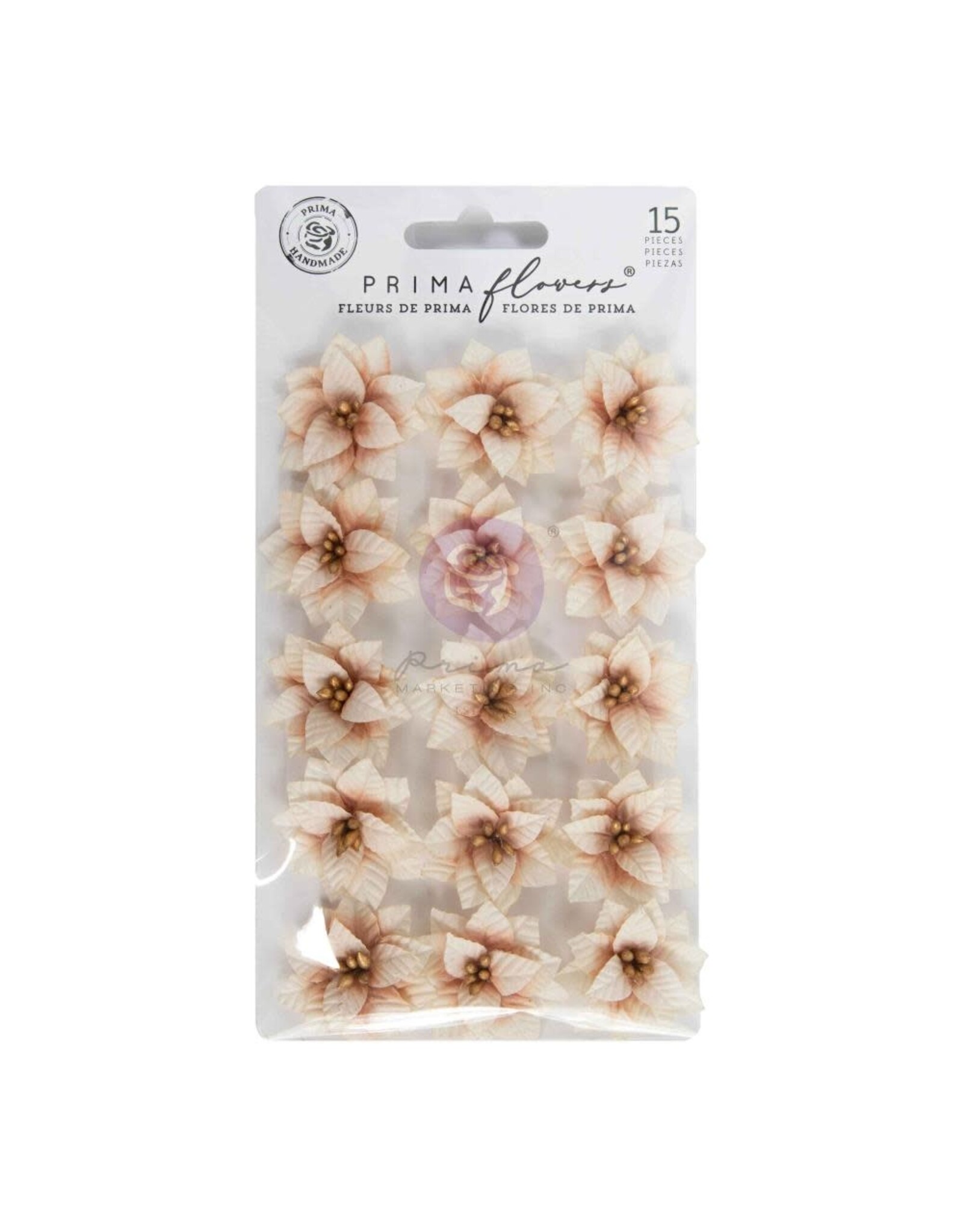 PRIMA PRIMA TWINKLE & TREATS FROSTED PETALS PAPER FLOWERS 15/PK