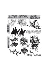 STAMPERS ANONYMOUS STAMPERS ANONYMOUS TIM HOLTZ MINI HOLIDAYS #4 CLING STAMP SET