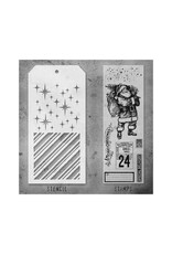 STAMPERS ANONYMOUS STAMPERS ANONYMOUS TIM HOLTZ SET #31 MIXED MEDIA CLEAR STAMP SET & STENCIL